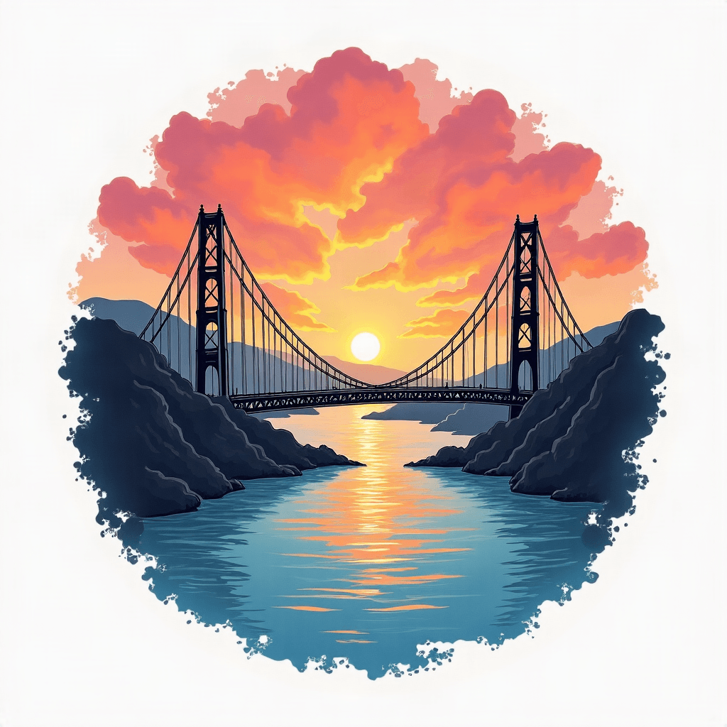 Rainbow bridge scene
