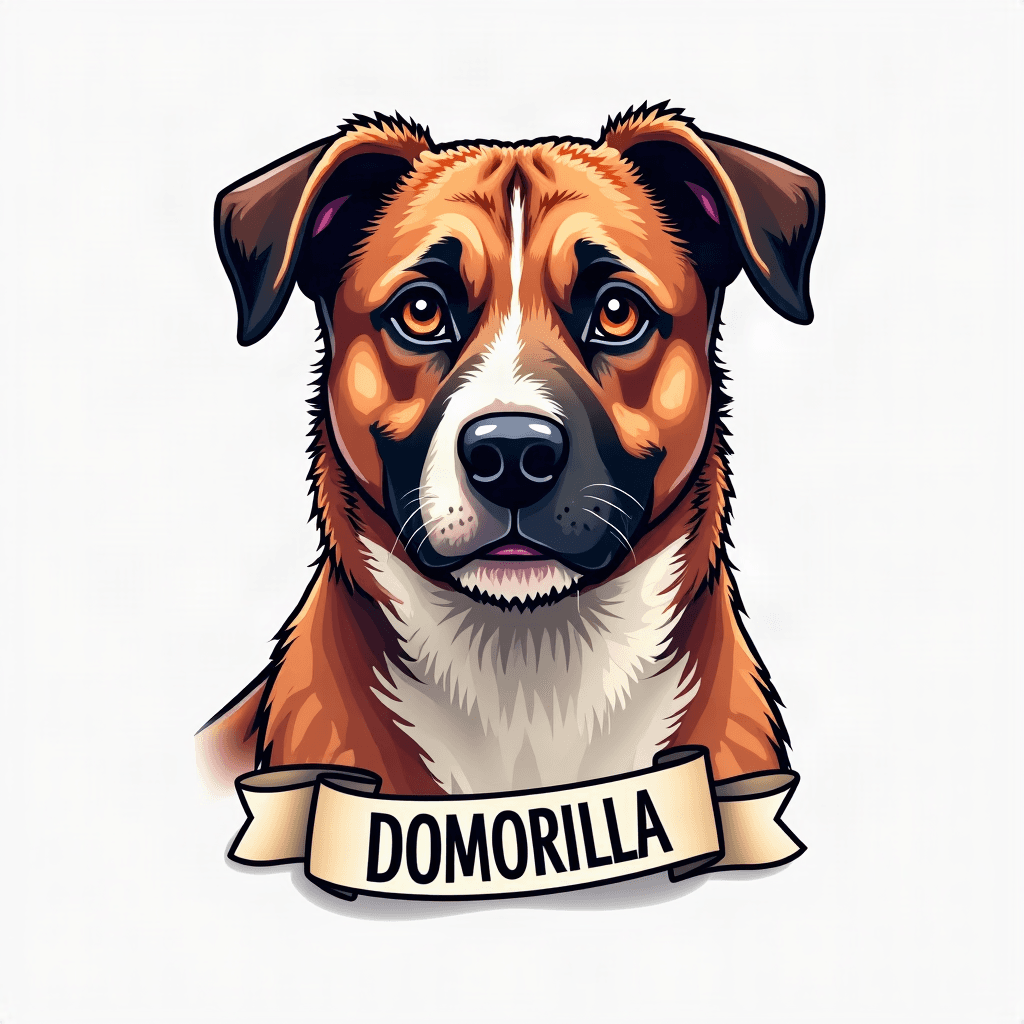 Dog portrait with name