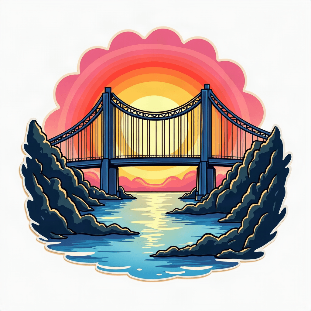 Rainbow bridge scene