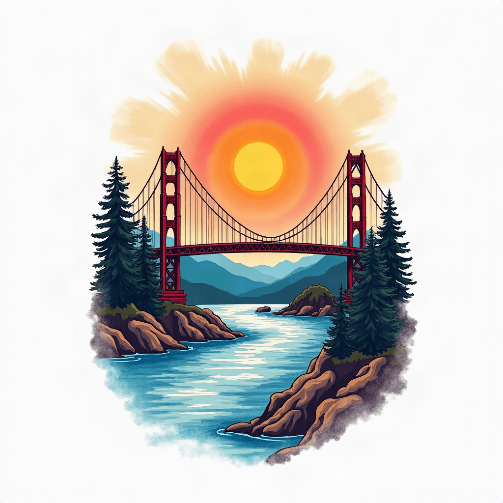 Rainbow bridge scene