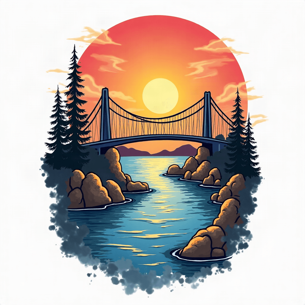 Rainbow bridge scene