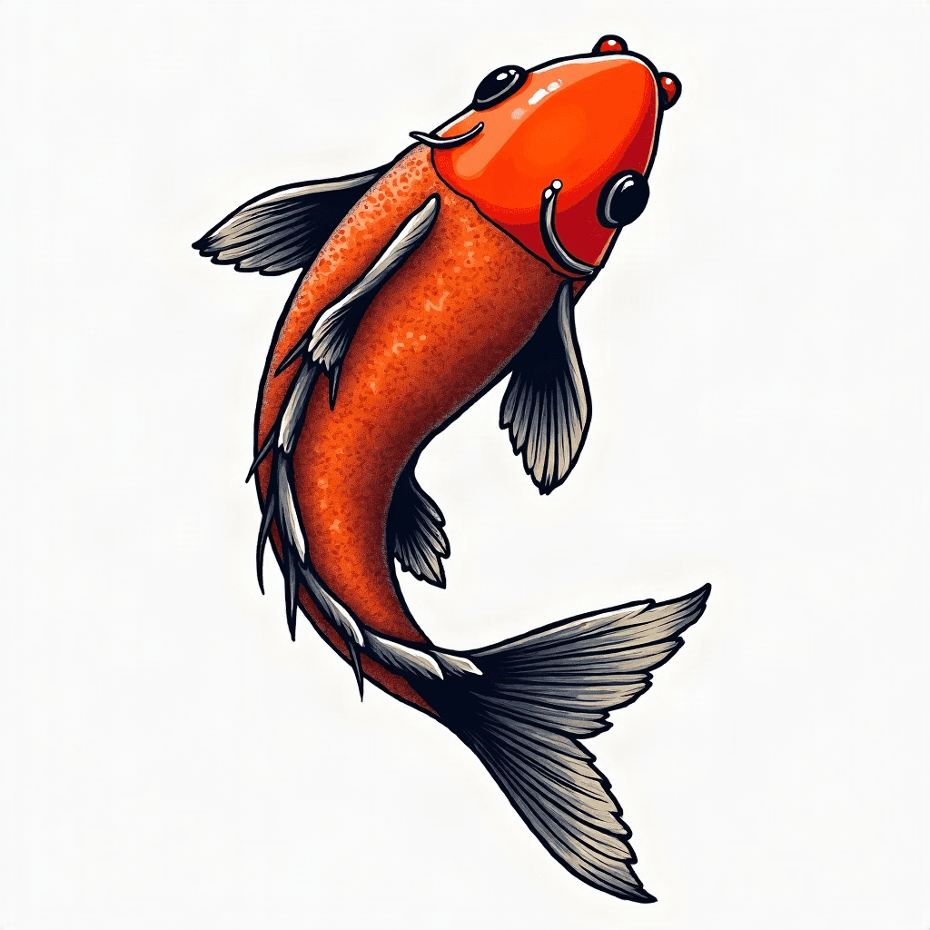 Koi fish swimming upstream