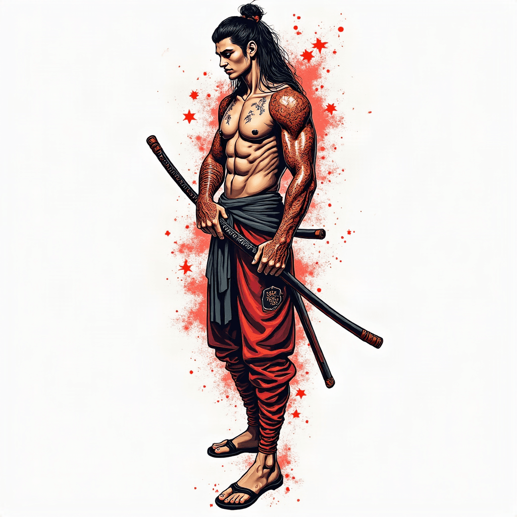 Samurai warrior sleeve