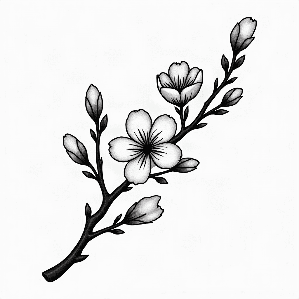 Cherry blossom branch