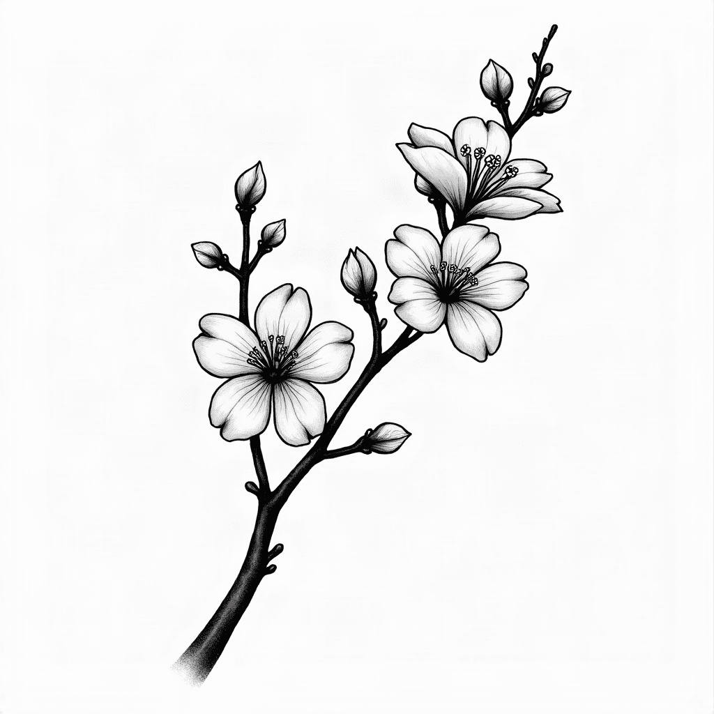 Cherry blossom branch