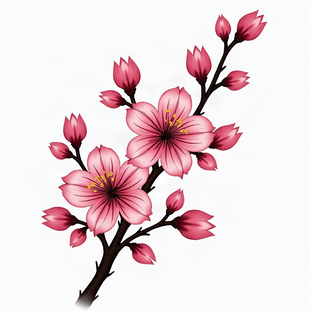 Cherry blossom branch