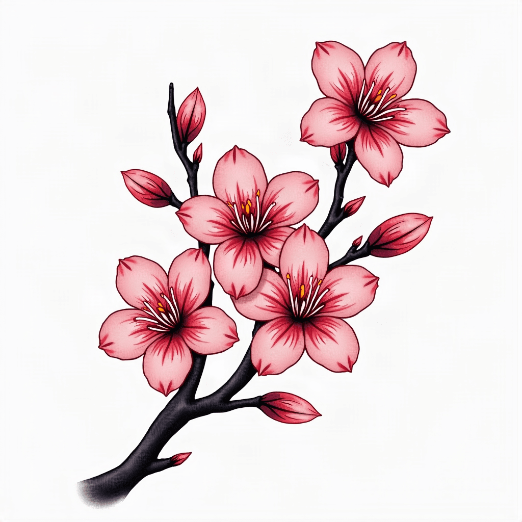 Cherry blossom branch