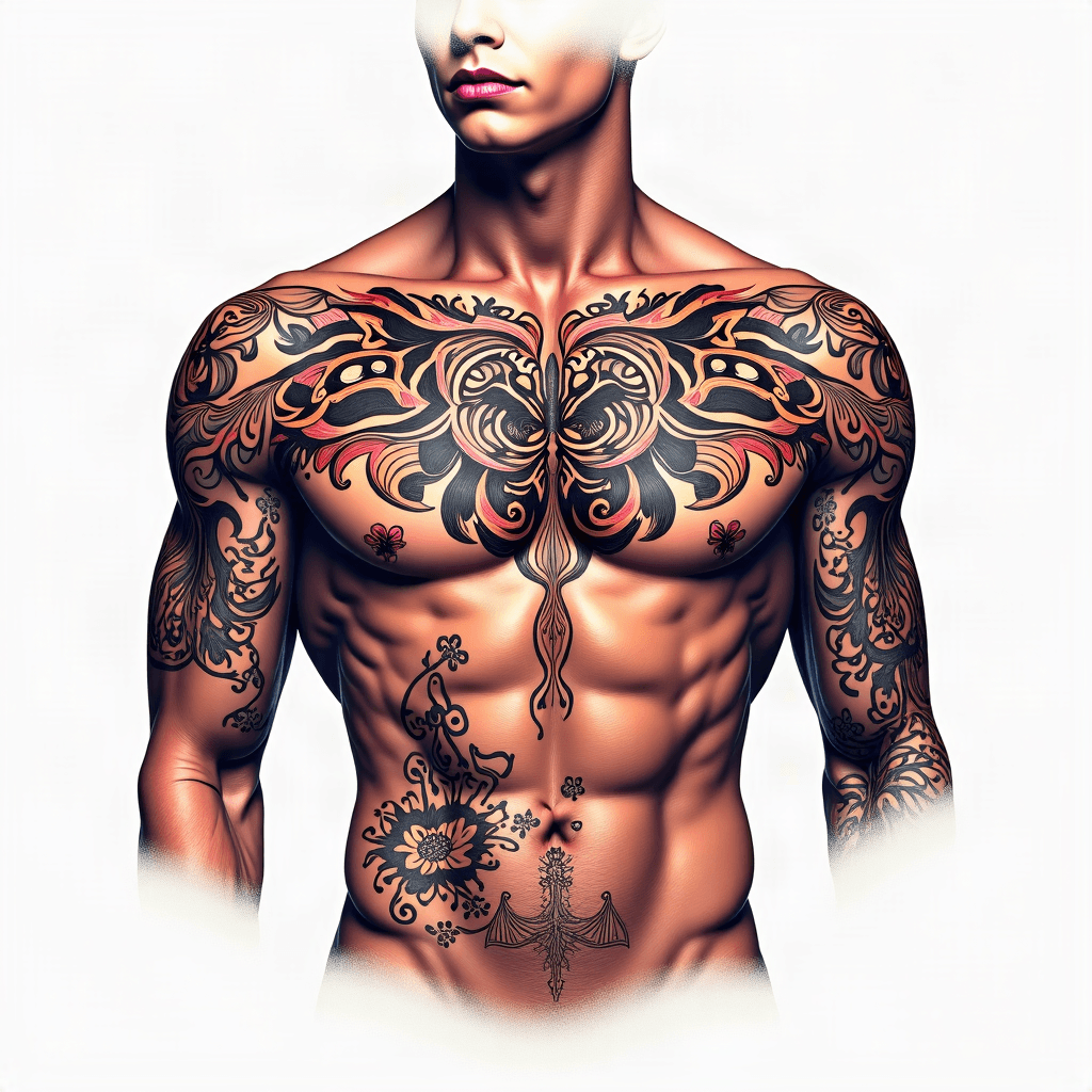Text across chest