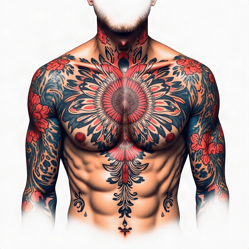 Text across chest