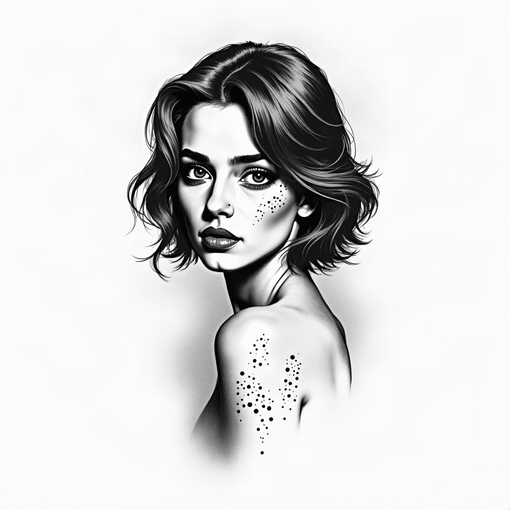 Stippled portrait