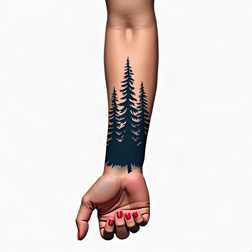 Forest silhouette forearm band
