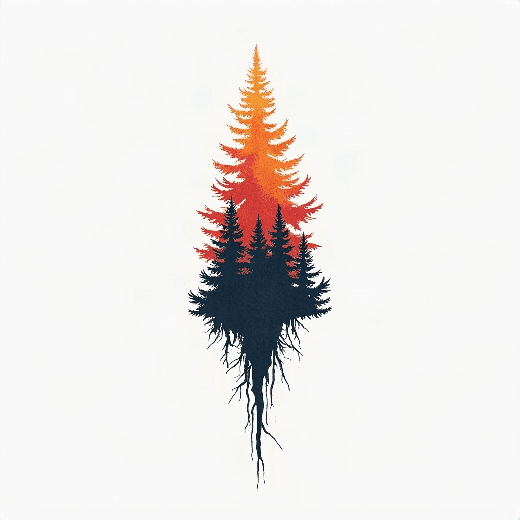 Forest silhouette forearm band