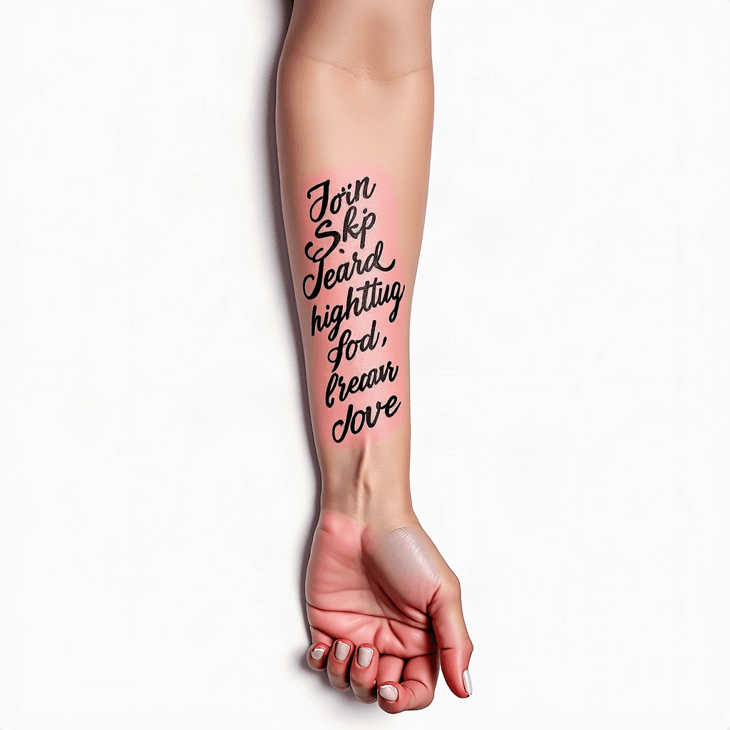 Script quote inner forearm