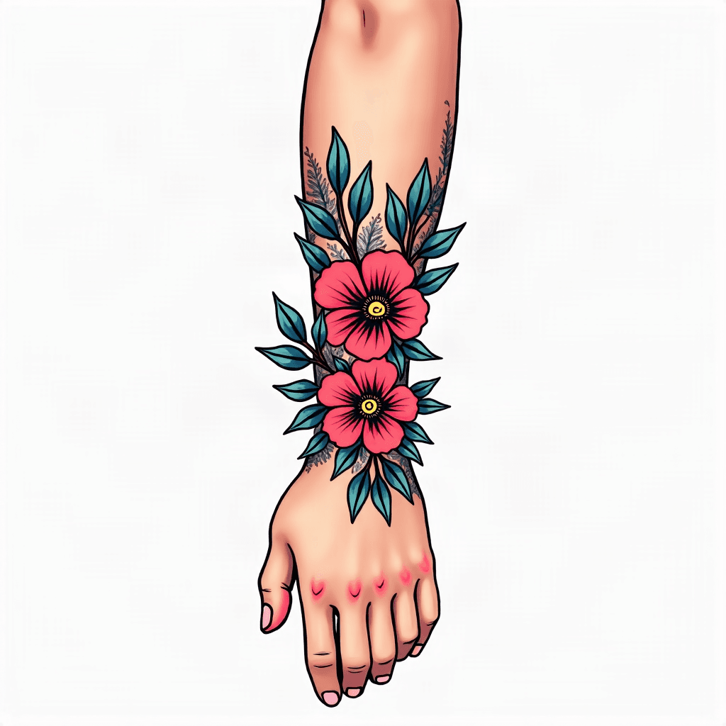 Floral bracelet wrap