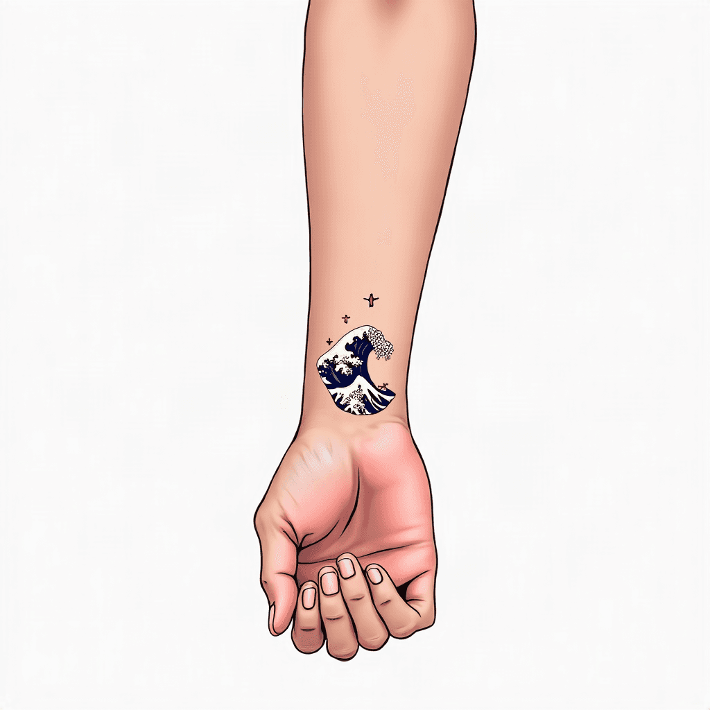 Tiny wave on inner wrist