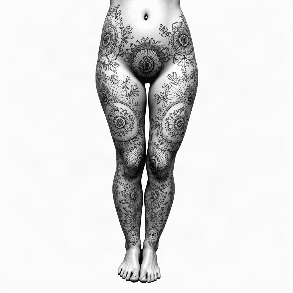 Mandala thigh design
