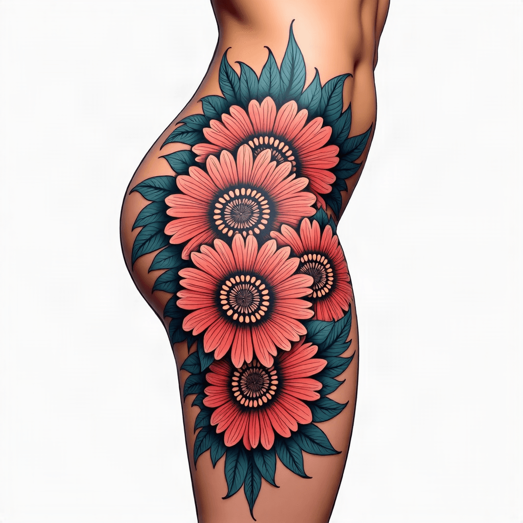 Mandala thigh design