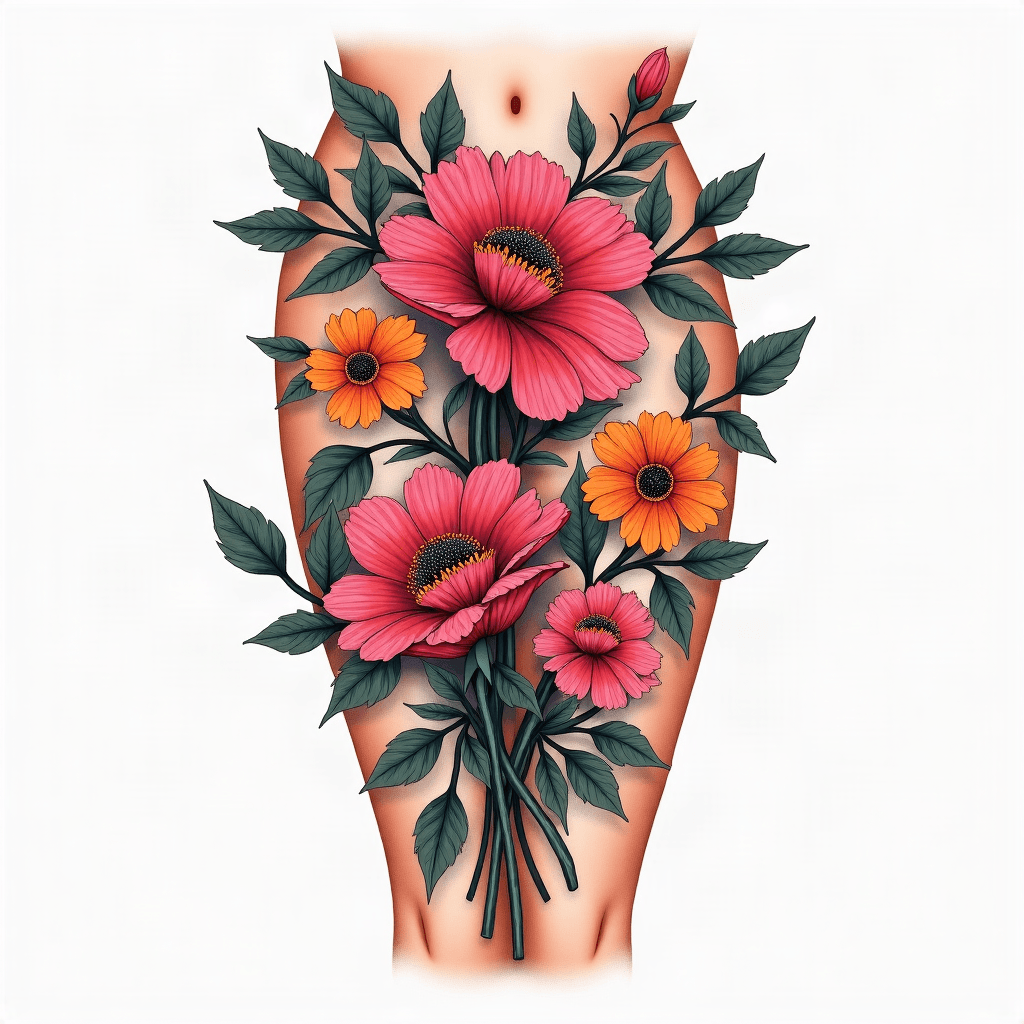 Floral thigh bouquet