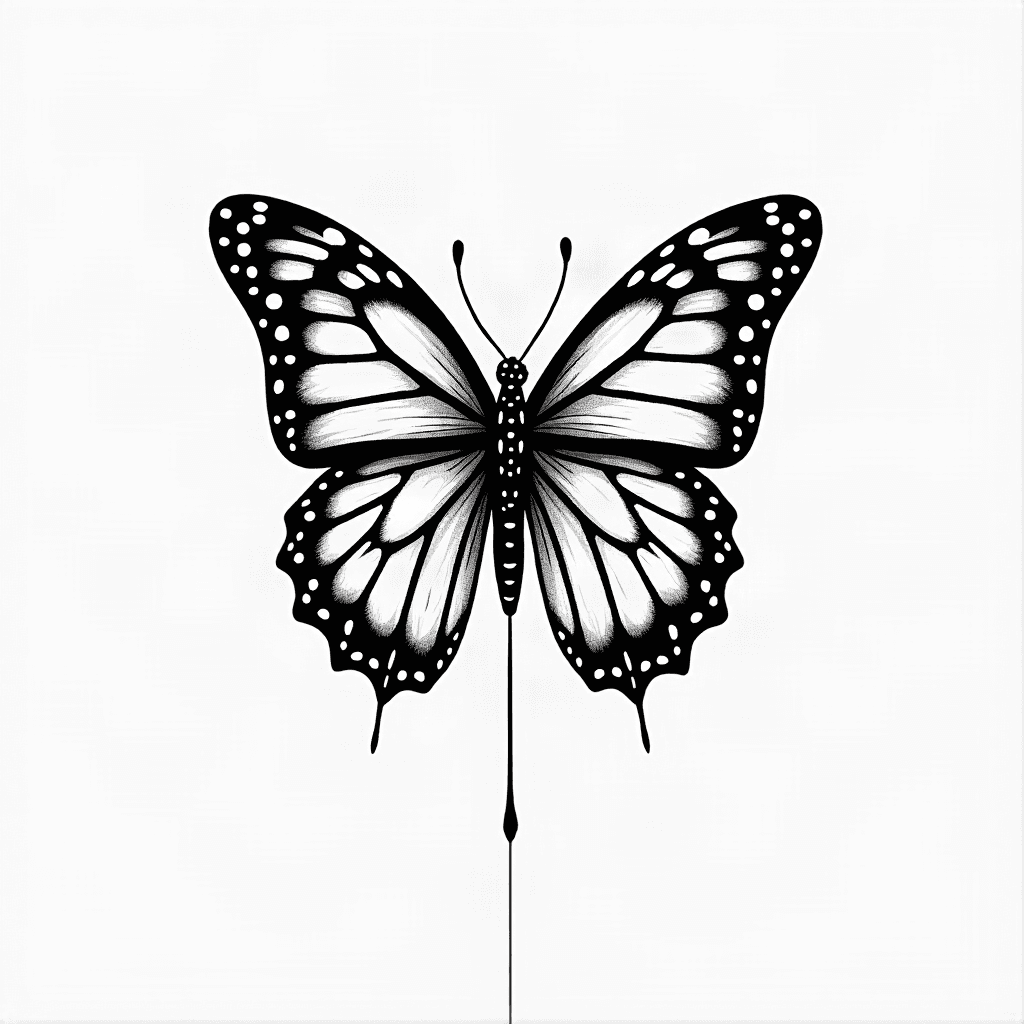 Butterfly back of neck