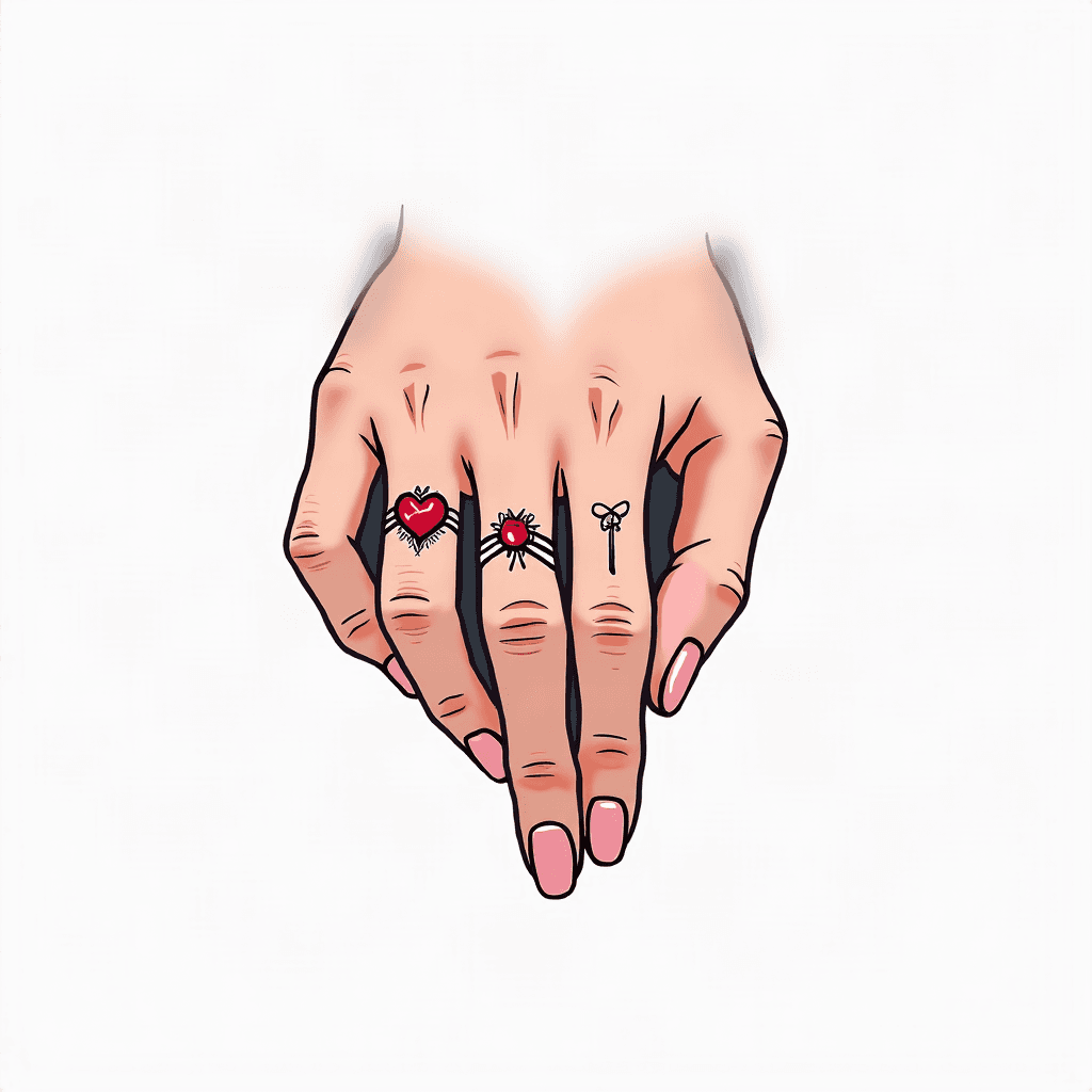 Tiny heart ring finger