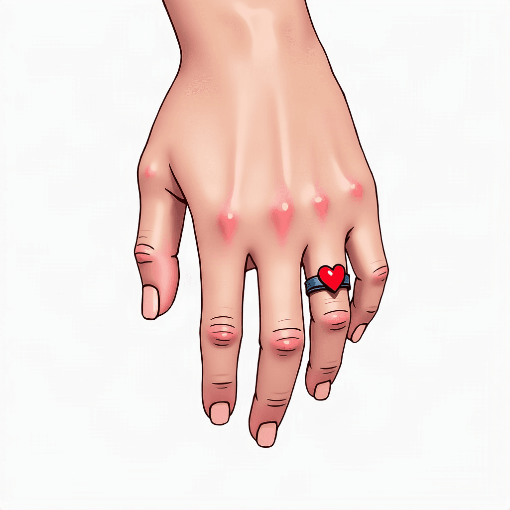 Tiny heart ring finger