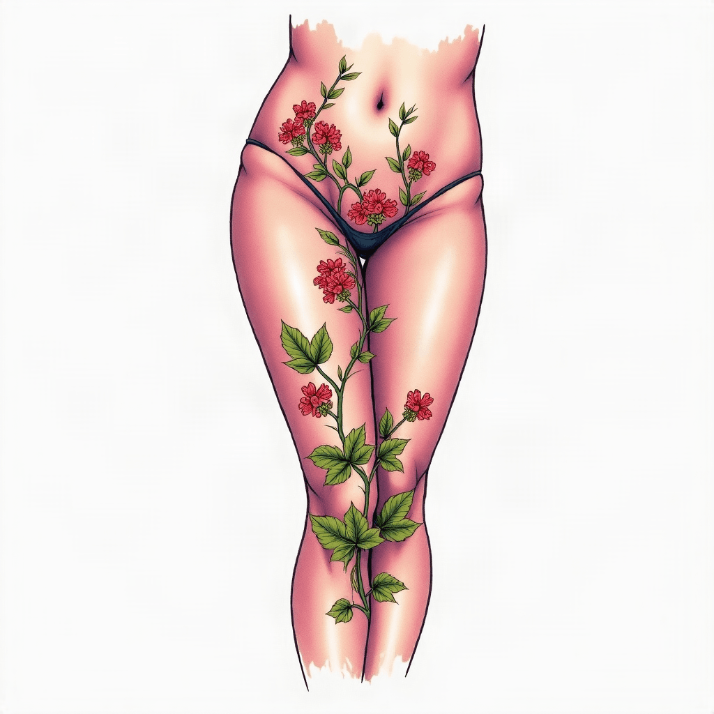 Vine hip-to-thigh