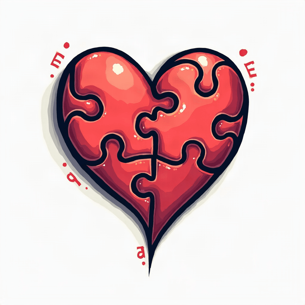 Puzzle piece hearts
