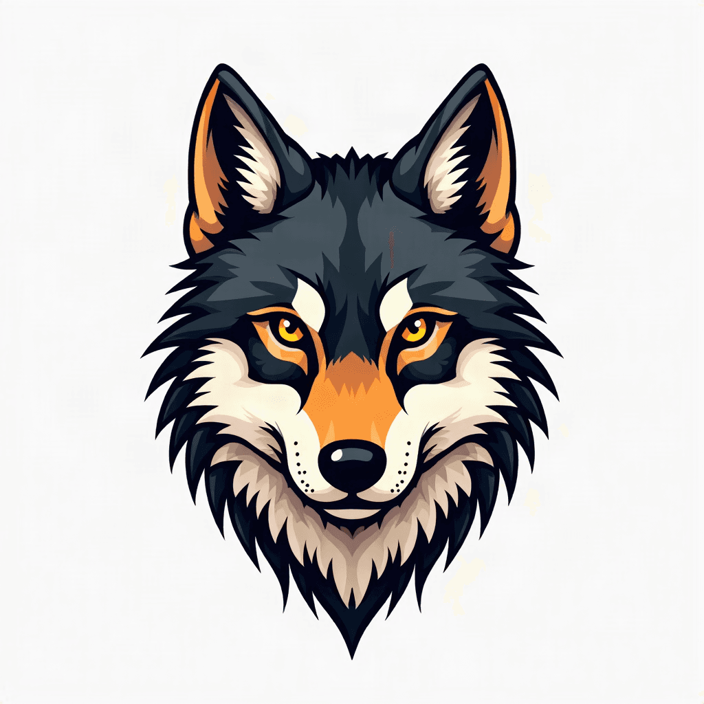 Geometric wolf face