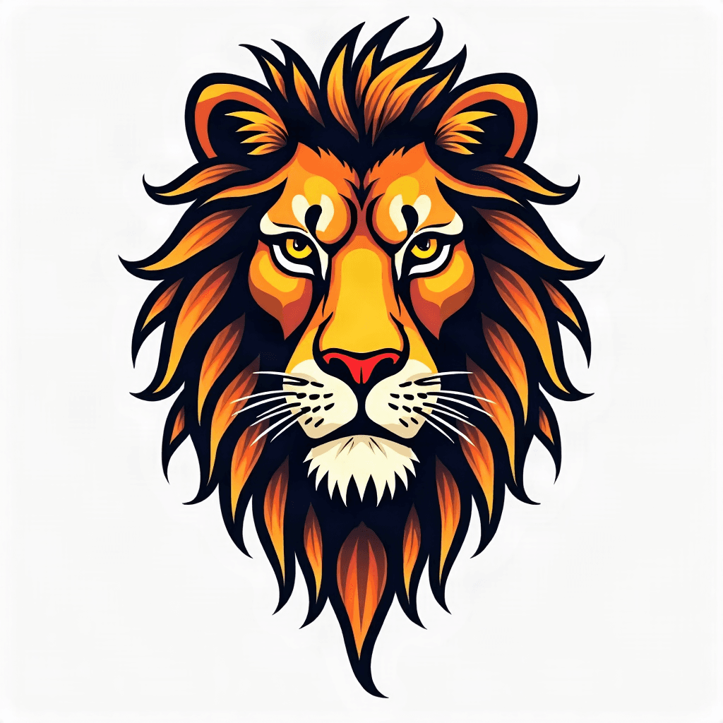 Geometric lion face