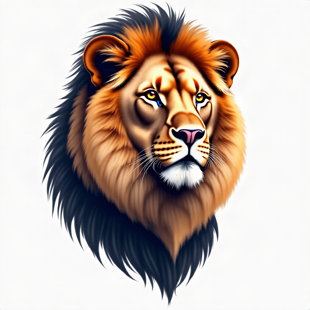 Realistic lion portrait