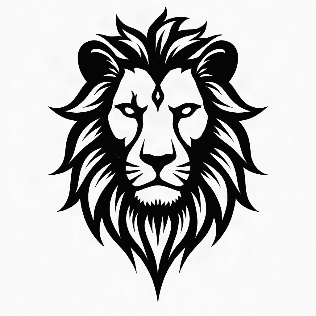 Geometric lion face