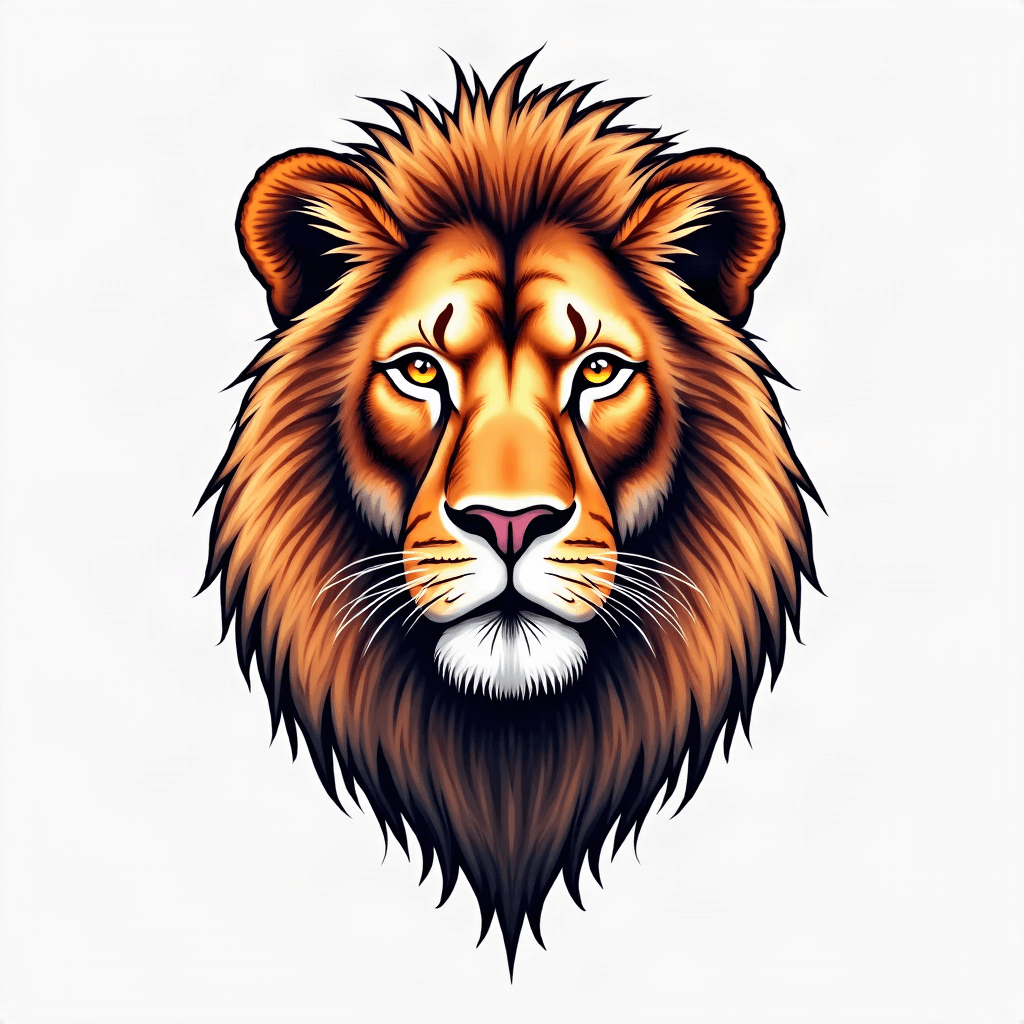 Realistic lion portrait