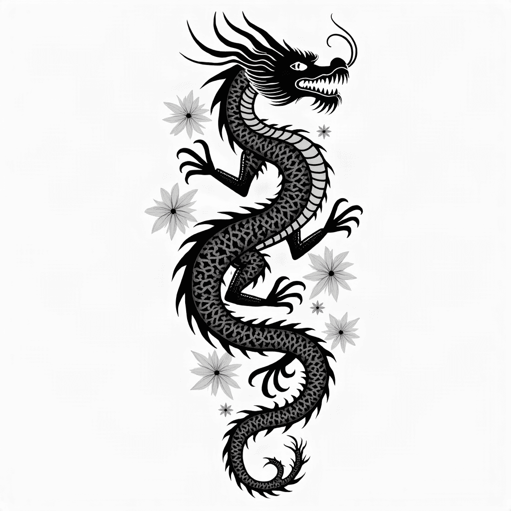 Chinese dragon back piece