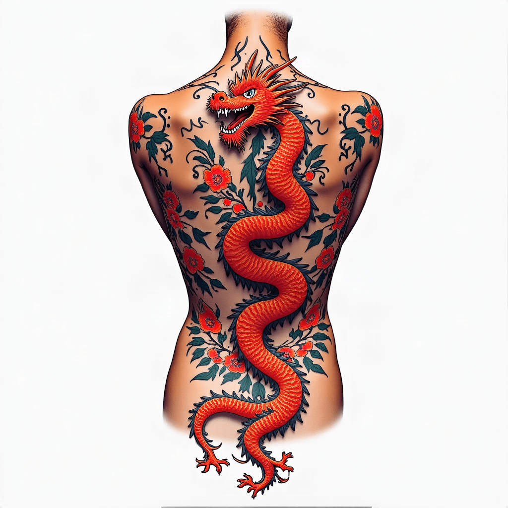 Chinese dragon back piece