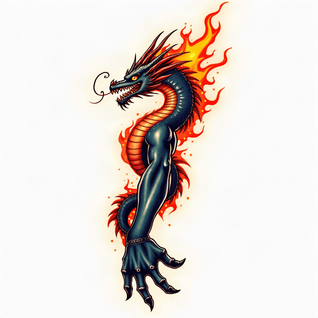 Fire-breathing dragon arm