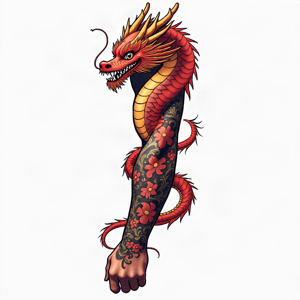 Japanese dragon sleeve