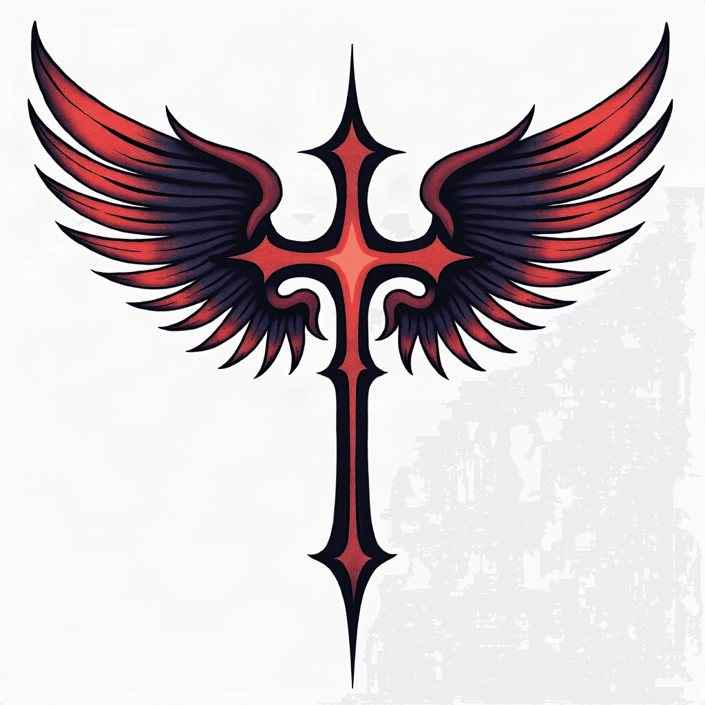 Cross with angel wings