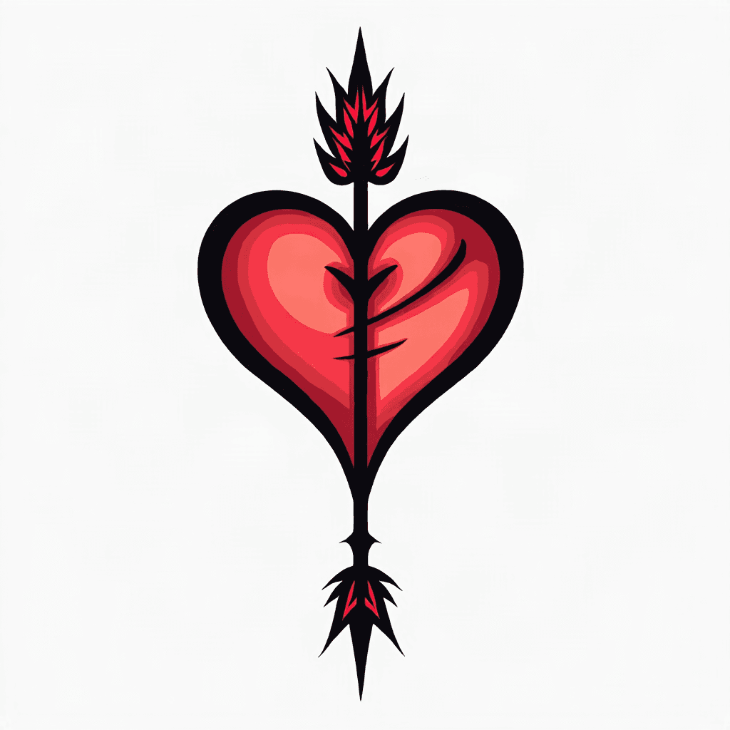Arrow through heart