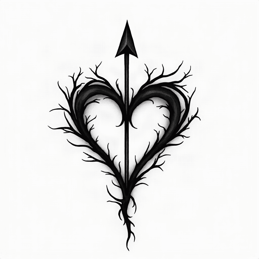 Arrow through heart