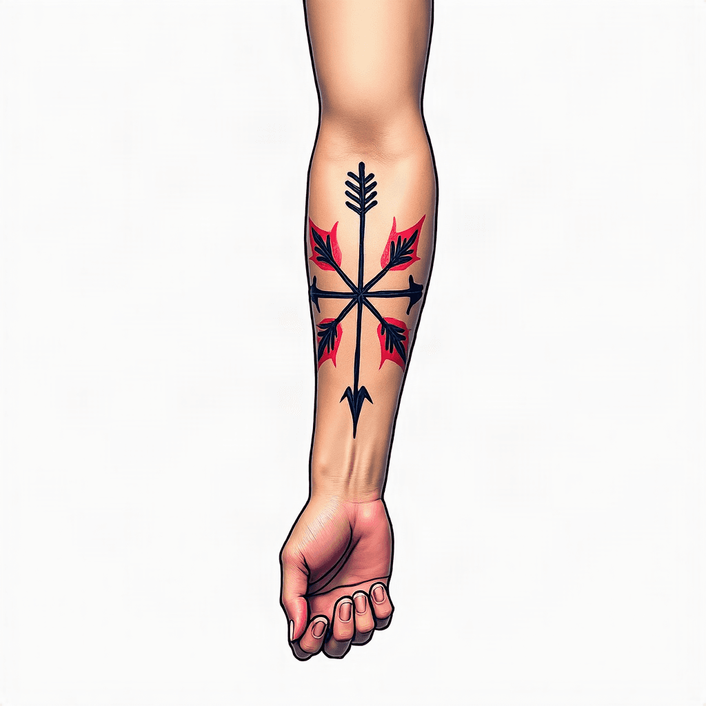 Crossed arrows forearm