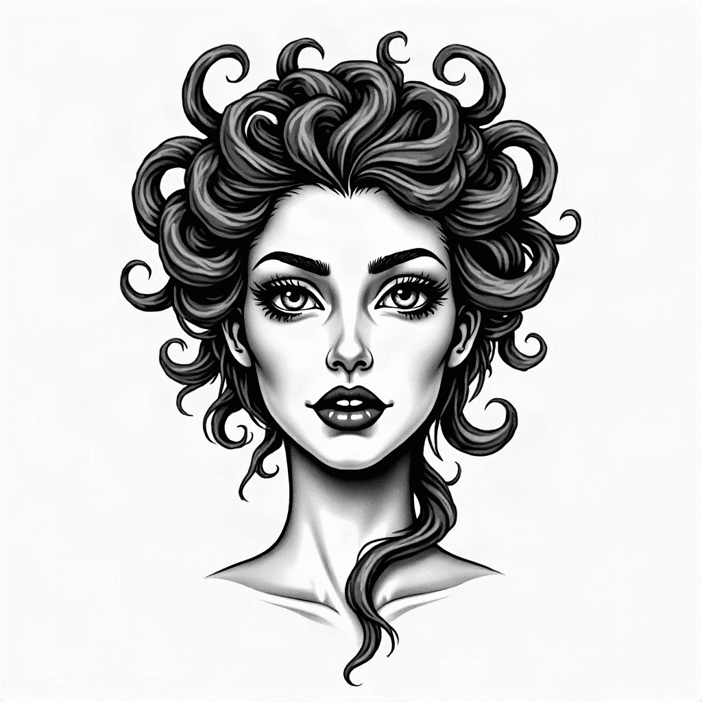Medusa head portrait