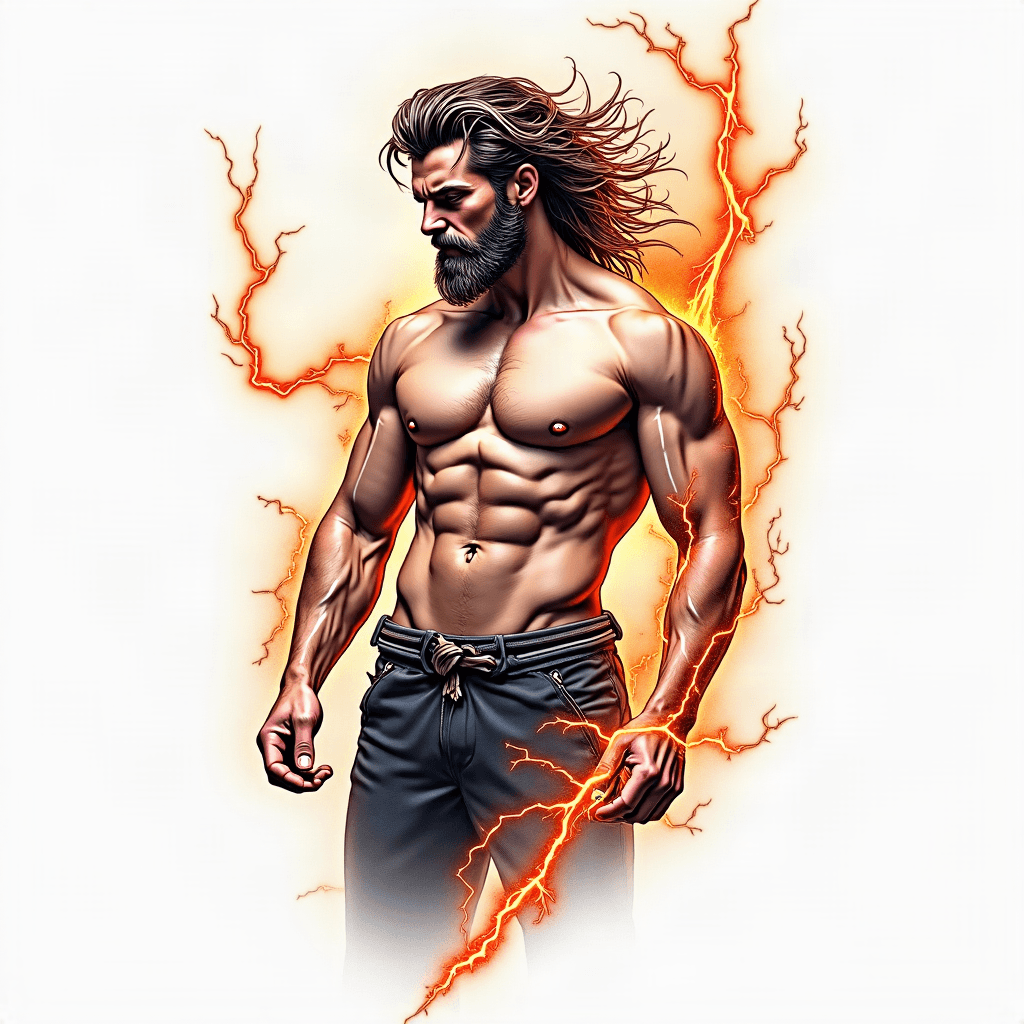 Zeus with lightning
