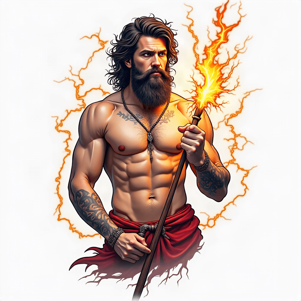 Zeus with lightning