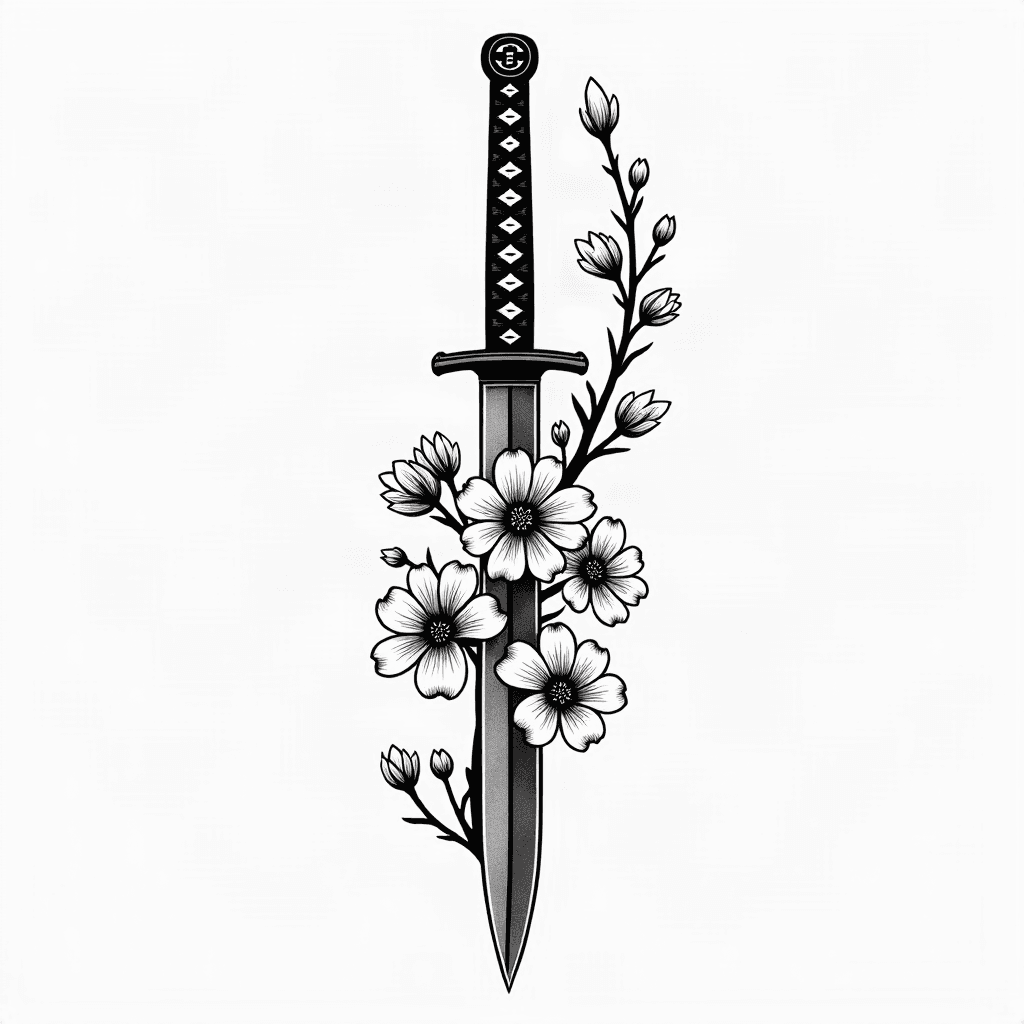 Katana with cherry blossom
