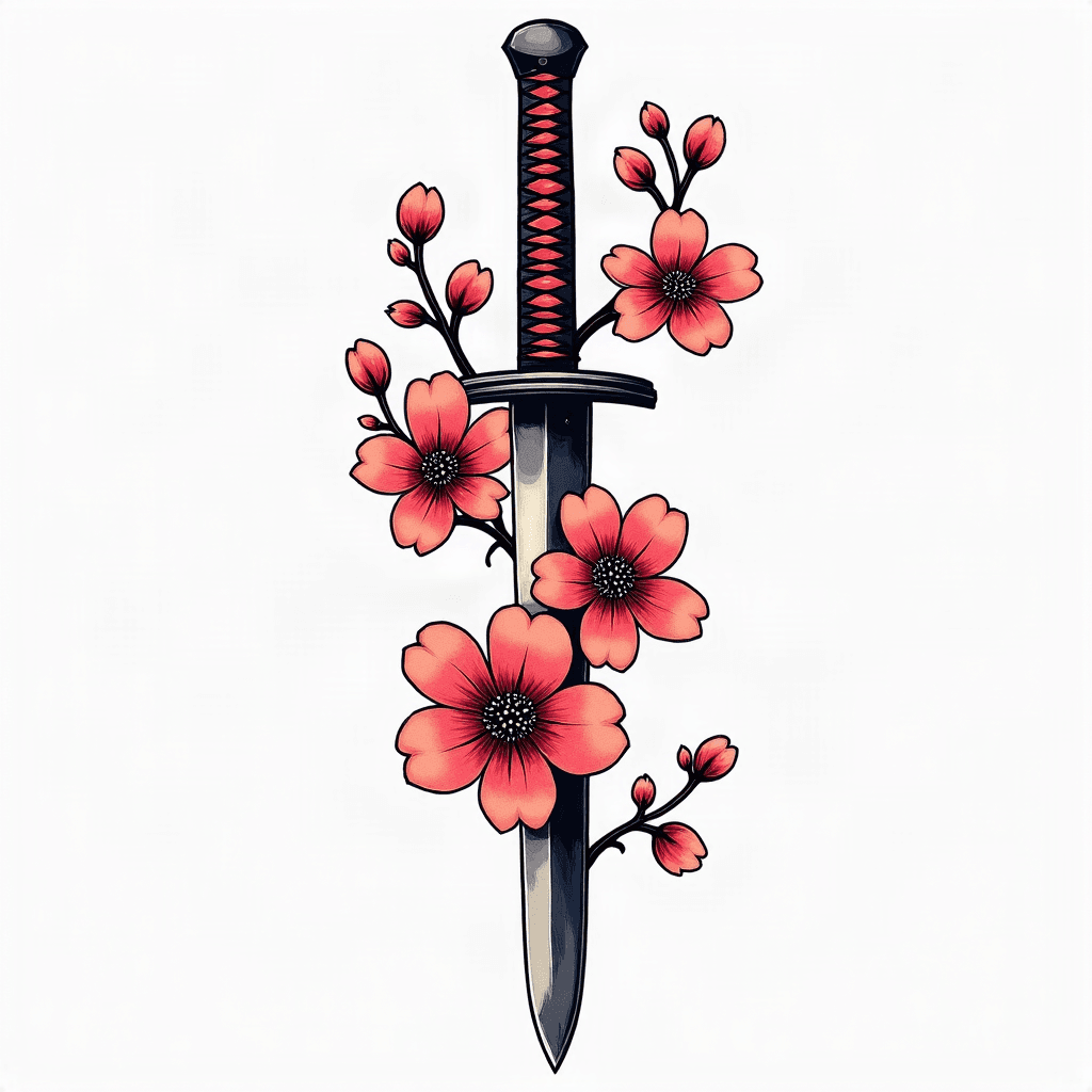 Katana with cherry blossom