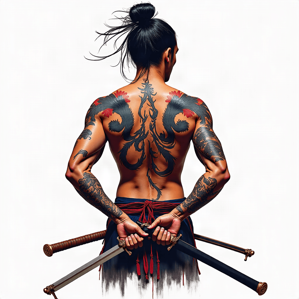 Samurai warrior back piece