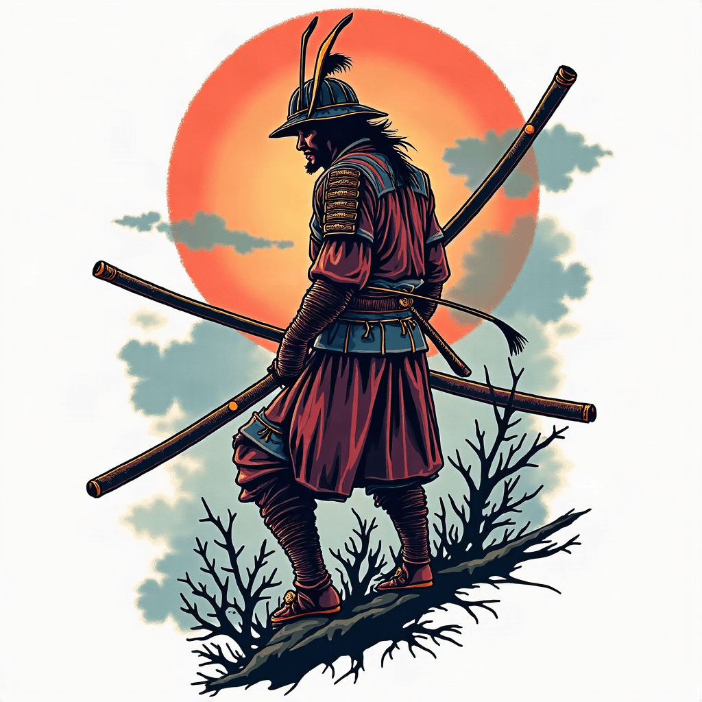 Samurai in moonlight