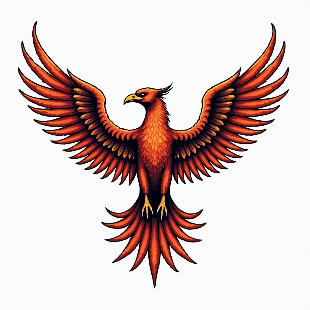 Aguila con las alas extendidas y con destellos y v…