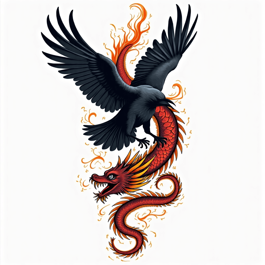 I would like a Neo traditional tattoo of a crow wr...