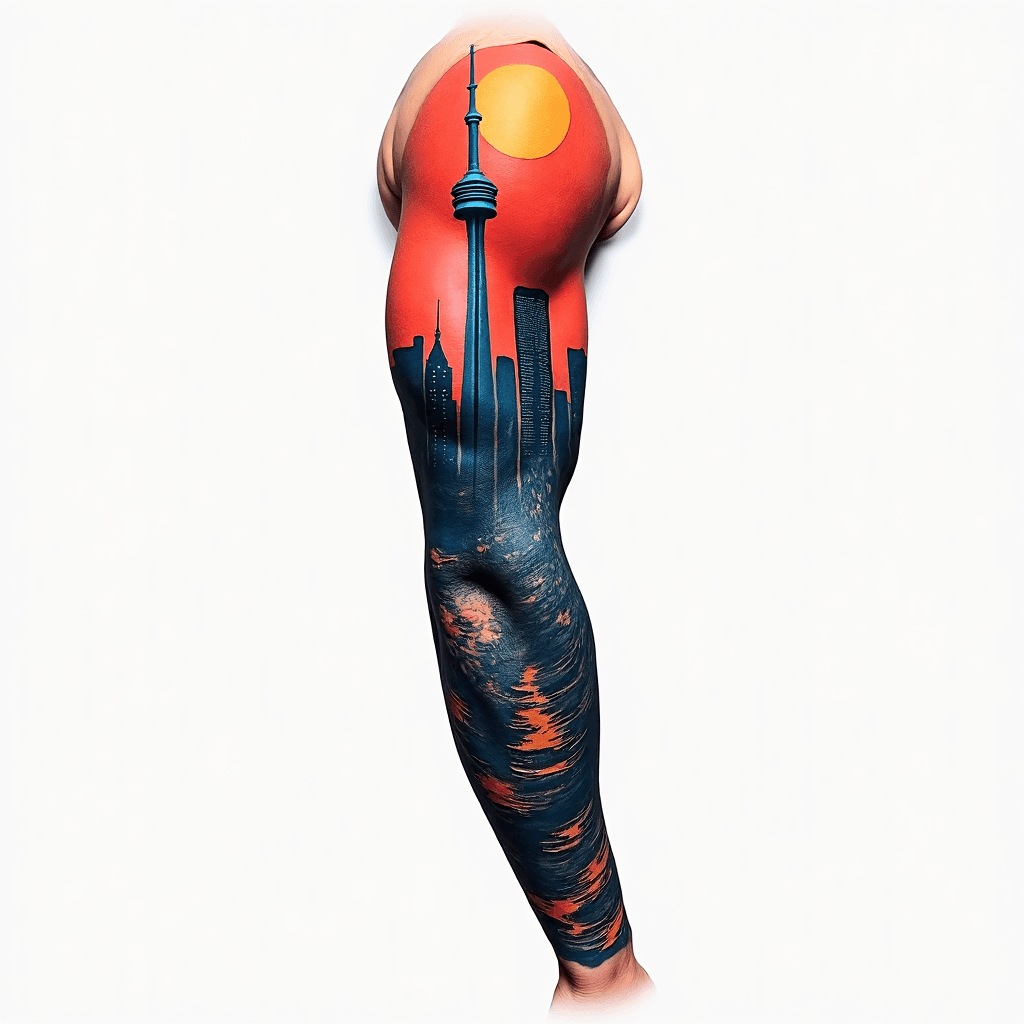 Create a Chico sleeve with Toronto city skyline in…